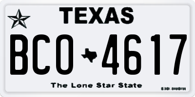 TX license plate BCO4617
