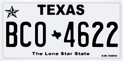 TX license plate BCO4622