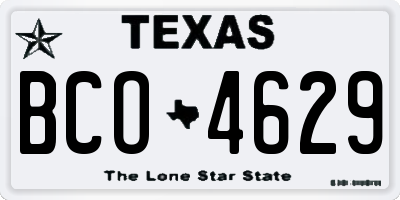 TX license plate BCO4629