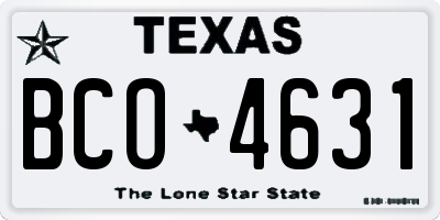 TX license plate BCO4631