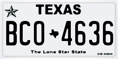 TX license plate BCO4636