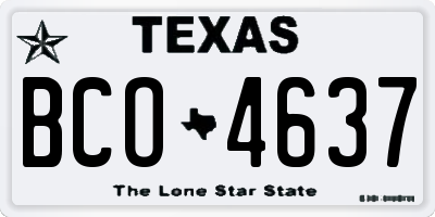 TX license plate BCO4637