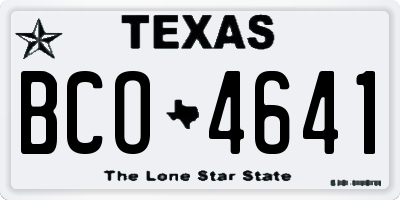 TX license plate BCO4641