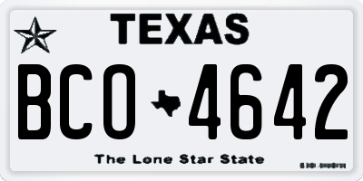 TX license plate BCO4642