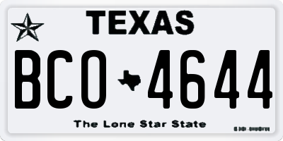 TX license plate BCO4644