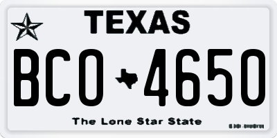 TX license plate BCO4650