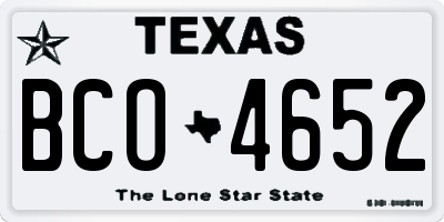 TX license plate BCO4652