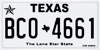 TX license plate BCO4661