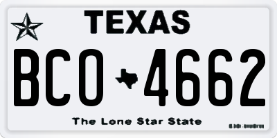 TX license plate BCO4662