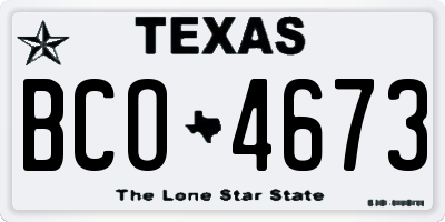 TX license plate BCO4673