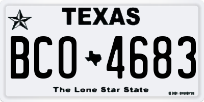 TX license plate BCO4683
