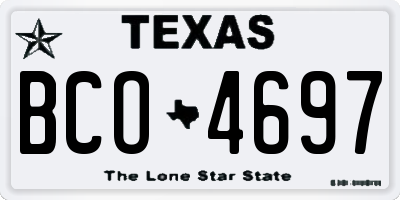 TX license plate BCO4697