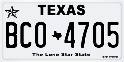 TX license plate BCO4705
