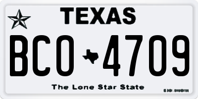 TX license plate BCO4709