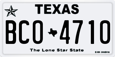 TX license plate BCO4710
