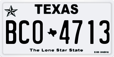 TX license plate BCO4713