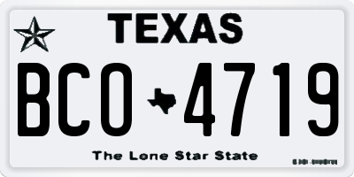 TX license plate BCO4719