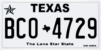 TX license plate BCO4729