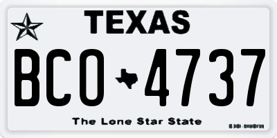 TX license plate BCO4737