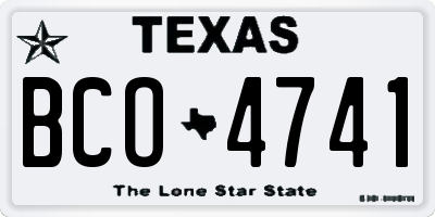 TX license plate BCO4741