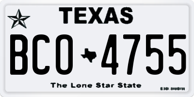 TX license plate BCO4755