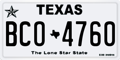 TX license plate BCO4760