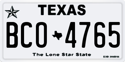 TX license plate BCO4765
