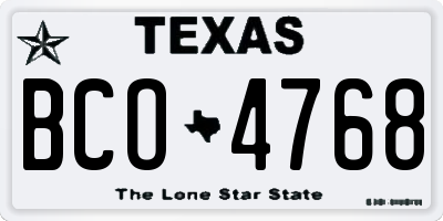 TX license plate BCO4768