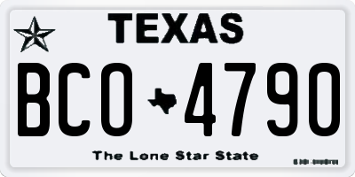 TX license plate BCO4790