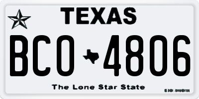 TX license plate BCO4806