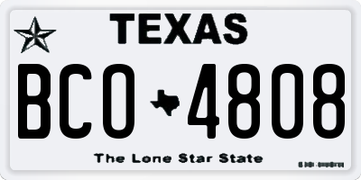 TX license plate BCO4808
