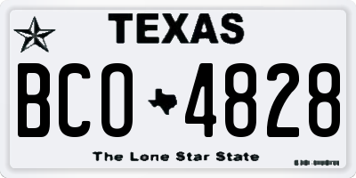 TX license plate BCO4828