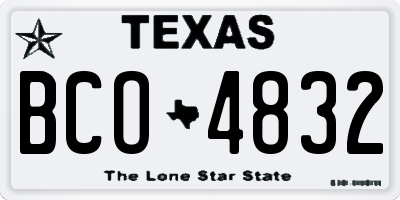 TX license plate BCO4832