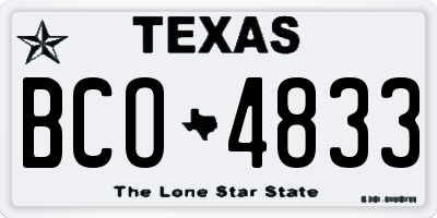 TX license plate BCO4833