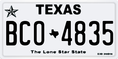 TX license plate BCO4835