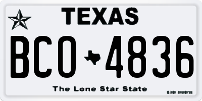 TX license plate BCO4836