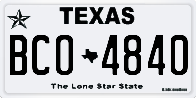 TX license plate BCO4840