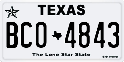 TX license plate BCO4843