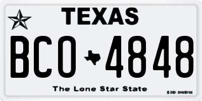 TX license plate BCO4848