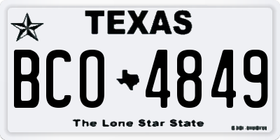 TX license plate BCO4849