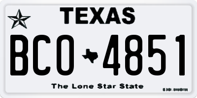TX license plate BCO4851