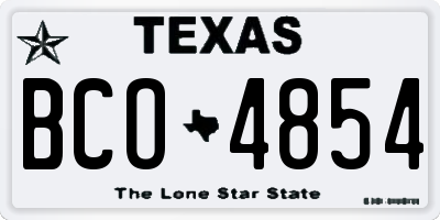 TX license plate BCO4854