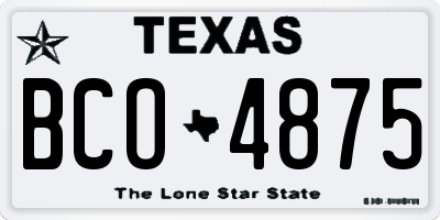 TX license plate BCO4875