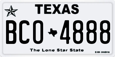 TX license plate BCO4888