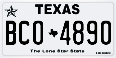 TX license plate BCO4890