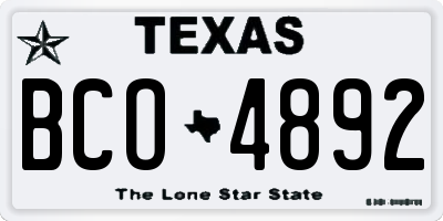 TX license plate BCO4892