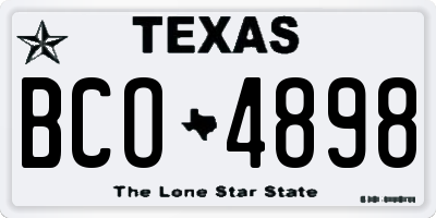 TX license plate BCO4898