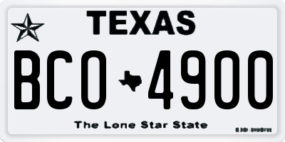 TX license plate BCO4900
