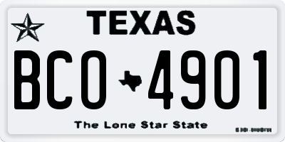 TX license plate BCO4901