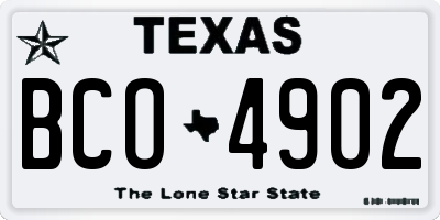 TX license plate BCO4902